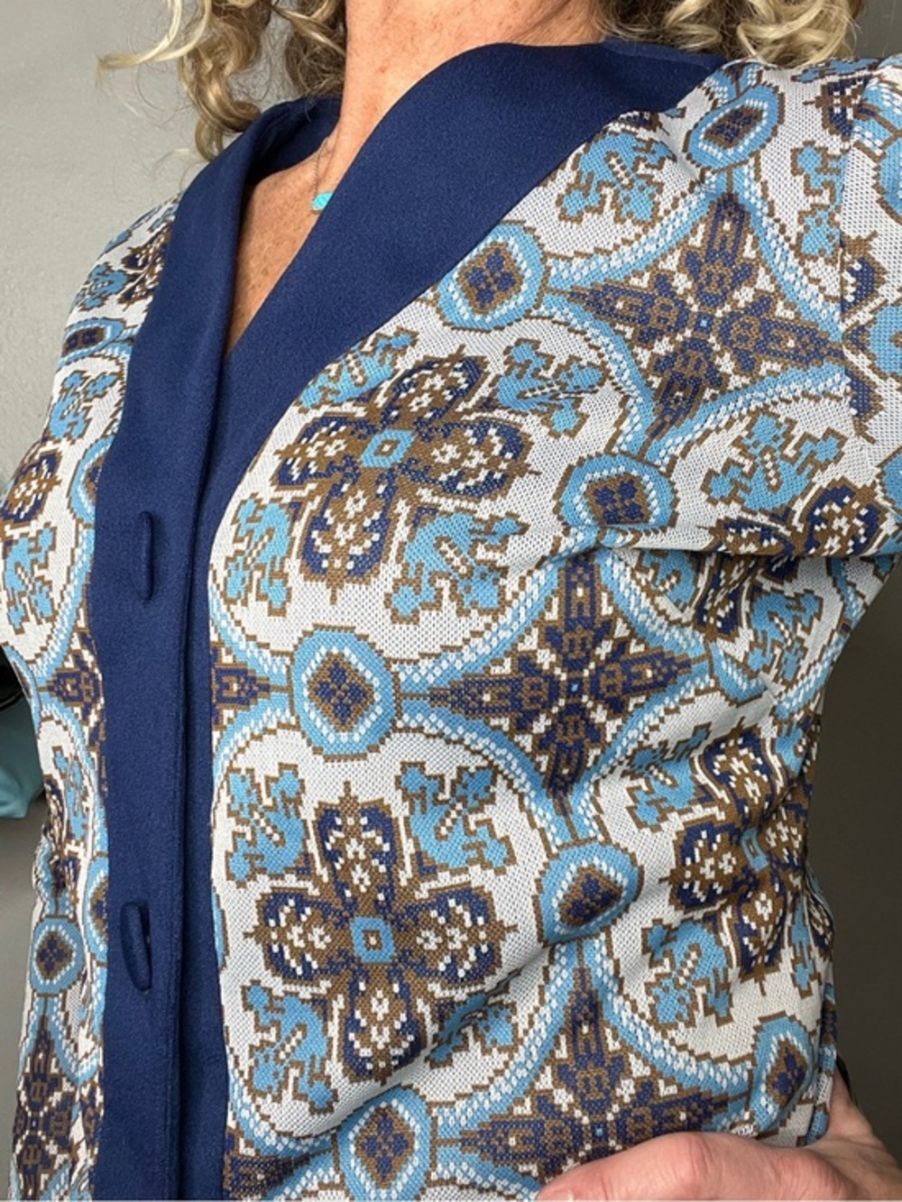 Vintage 70’s Flair of Miami polyester cardigan jacket resort wear